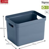Sunware - Sigma home opbergbox 18L donkerblauw - 35 x 24,6 x 24,3 cm