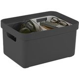 Sunware - Sigma home opbergbox 13L antraciet - 35 x 24,6 x 18,3 cm