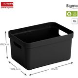 Sunware - Sigma home opbergbox 13L zwart - 35 x 24,6 x 18,3 cm