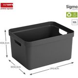 Sunware - Sigma home opbergbox 32L antraciet - 44,4 x 34,2 x 24,2 cm