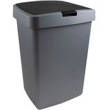 Sunware - Delta prullenbak klep 50L grijs / zwart - 39,7 x 34,5 x 56,4 cm