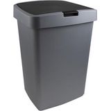 Sunware - Delta prullenbak klep 50L grijs / zwart - 39,7 x 34,5 x 56,4 cm