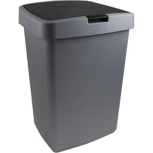 Sunware - Delta prullenbak klep 50L grijs / zwart - 39,7 x 34,5 x 56,4 cm
