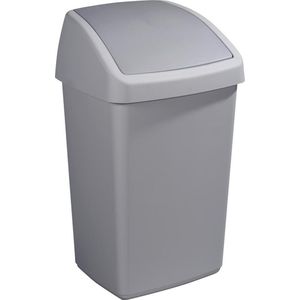 Sunware - Delta prullenbak met swingdeksel 50L grijs - 39,5 x 34,5 x 66,5 cm