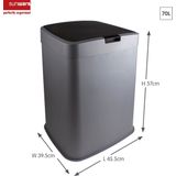 Sunware - Delta vuilniszakhouder 70L grijs/zwart - 45,5 x 39,5 x 57 cm