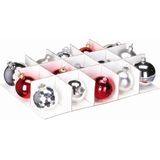 Nesta Kerstballen Opbergbox 24L - Trays Voor 45 Kerstballen - Transparant/Rood