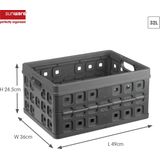 Sunware - Square vouwkrat 32L antraciet - 49 x 36 x 24,5 cm