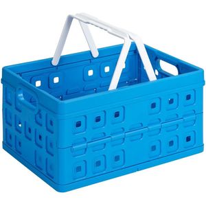 Sunware - Square vouwkrat met handgreep 32L blauw - 49 x 36 x 24,5 cm