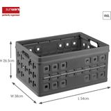 Sunware - Square vouwkrat 46L antraciet - 54 x 38 x 26,5 cm