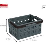 Sunware Square Vouwkrat - 24 L - met Extra Handgreep - Antraciet/Zwart
