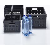 Sunware Square Vouwkrat - 24 L - met Extra Handgreep - Antraciet/Zwart