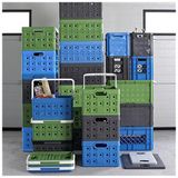 Sunware Square Vouwkrat - 24 L - met Extra Handgreep - Antraciet/Zwart