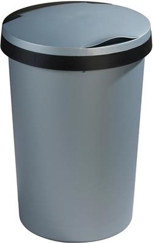 Sunware - Twinga prullenbak met klepdeksel 45L metaal zwart - 37,5 x 37,5 x 54 cm