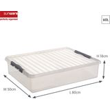 Sunware - Q-line Opbergbox - Transparant - Kunststof - 60 Liter