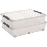 Sunware - Q-line Rollerbox - Opbergbox - Transparant - Kunststof - 60 Liter