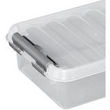 Sunware Q line opbergbox 1L transparant metaal x 6