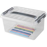 Sunware - Q-line opbergbox 6L transparant metaal - 30 x 20 x 14,3 cm