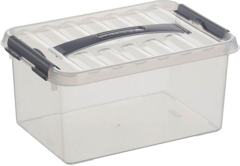 Sunware - Q-line opbergbox 6L transparant metaal - 30 x 20 x 14,3 cm
