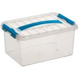 Sunware - Q-line opbergbox 6L transparant blauw - 30 x 20 x 14,3 cm