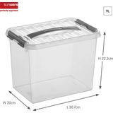 Sunware - Q-line opbergbox 9L transparant metaal - 30,7 x 20 x 22,3 cm