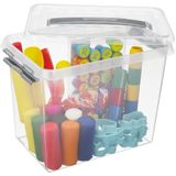 Sunware - Q-line opbergbox 9L transparant metaal - 30,7 x 20 x 22,3 cm