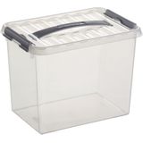Sunware - Q-line opbergbox 9L transparant metaal - 30,7 x 20 x 22,3 cm