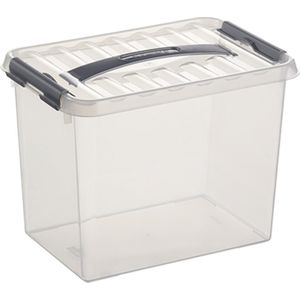 Sunware - Q-line opbergbox 9L transparant metaal - 30,7 x 20 x 22,3 cm
