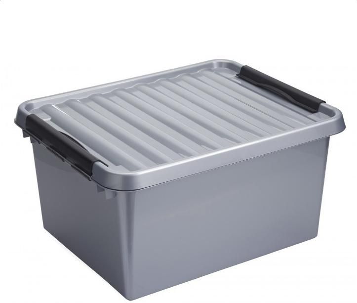 Sunware - Q-line opbergbox 36L metaal zwart - 50 x 40 x 26 cm