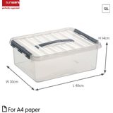 Sunware - Q-line opbergbox 12L transparant metaal - 40 x 30 x 14 cm