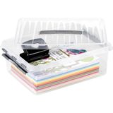 Sunware - Q-line opbergbox 12L transparant metaal - 40 x 30 x 14 cm