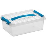 Sunware - Q-line opbergbox 4L transparant blauw - 30 x 20 x 10,4 cm