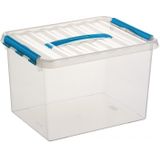 Sunware - Q-line opbergbox 22L transparant blauw - 40 x 30 x 26 cm