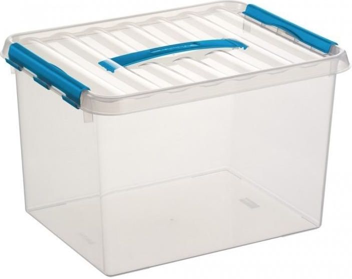 Sunware - Q-line opbergbox 22L transparant blauw - 40 x 30 x 26 cm