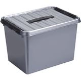 Sunware - Q-line opbergbox 22L metaal zwart - 40 x 30 x 26 cm