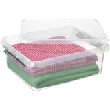 Sunware - Q-line opbergbox 25L transparant metaal - 50 x 40 x 18 cm