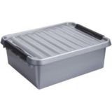 Sunware - Q-line opbergbox 25L metaal zwart - 50 x 40 x 18 cm
