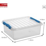 Sunware - Q-line opbergbox 25L transparant blauw - 50 x 40 x 18 cm