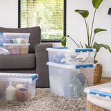 Sunware - Q-line opbergbox 25L transparant blauw - 50 x 40 x 18 cm