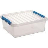 Sunware - Q-line opbergbox 25L transparant blauw - 50 x 40 x 18 cm