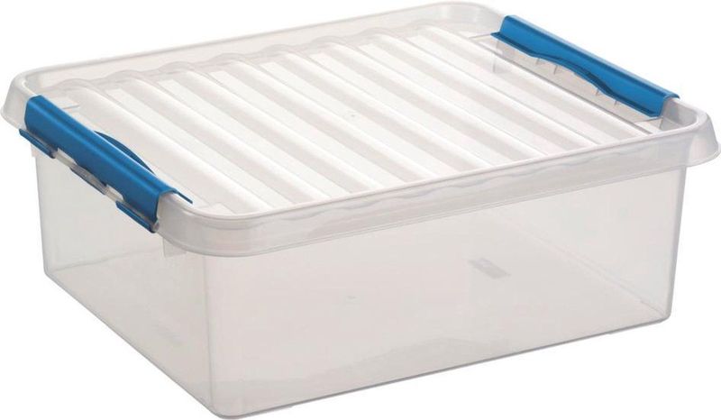 Sunware - Q-line opbergbox 25L transparant blauw - 50 x 40 x 18 cm