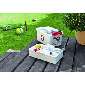 Sunware Q-line first aid box 6 liter met inzet wit/transp/rood -  Opbergbox - Huishoudelijk