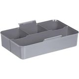 Sunware - Q-line opbergbox met inzet 9L transparant metaal - 30,7 x 20 x 22,3 cm