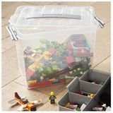 Sunware - Q-line opbergbox met inzet 9L transparant metaal - 30,7 x 20 x 22,3 cm