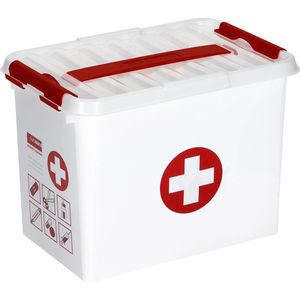 Sunware - Q-line EHBO doos met inzet 9L wit rood - 30 x 20 x 22 cm