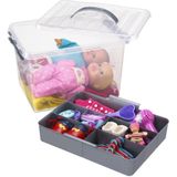 Sunware - Q-line opbergbox met inzet 15L transparant metaal - 40 x 30 x 18 cm