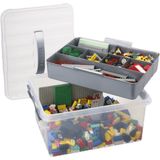 Sunware - Q-line opbergbox met inzet 15L transparant metaal - 40 x 30 x 18 cm