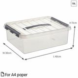 Sunware - Q-line opbergbox 10L transparant metaal - 40 x 30 x 11 cm