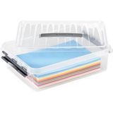 Sunware - Q-line opbergbox 10L transparant metaal - 40 x 30 x 11 cm