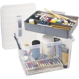 Sunware - Q-line opbergbox met inzet 22L transparant metaal - 40 x 30 x 26 cm
