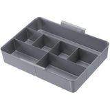 Sunware - Q-line opbergbox met inzet 22L transparant metaal - 40 x 30 x 26 cm